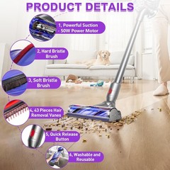 Motorbar Torque Drive Brush Head for Dyson V8 V10 V11 V15 Hair Removal
