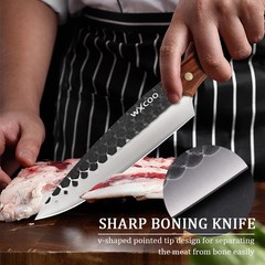 High Carbon Steel Kitchen Forged Chef Knife Butcher Boning Knife Meat Cleaver