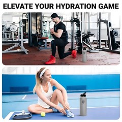 Aqua Armour Insulated Leak-proof Water Bottle W/ Straw & Twist Lids, 22 or 40oz