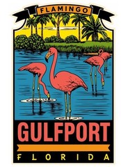 Florida Gulfport Vintage Style Sticker Decal R8505