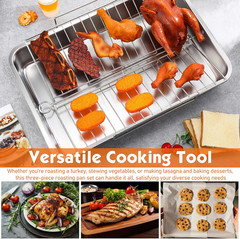 Extra Large Stainless Steel Turkey Roaster with Detachable Rack 23.6″x15.7