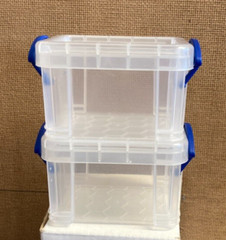(2) Really Useful Box 0.14 Liter Snap Lid Storage Containers