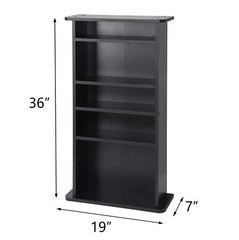 Shelf Multimedia Storage Cabinet Organizer Movie Tower Stand CD DVD Media Rack