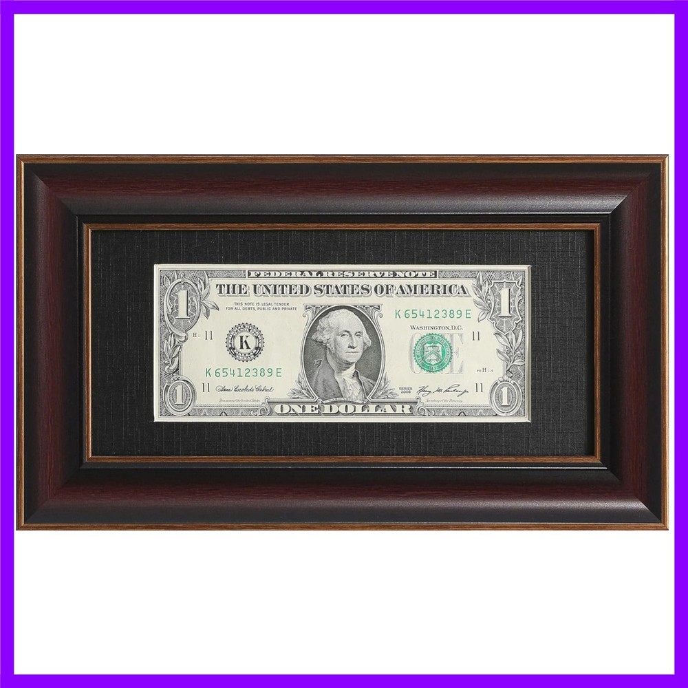 Paper Money Holder Dollar Bill Display Currency Frame, Easel Stand & Wall Hanger