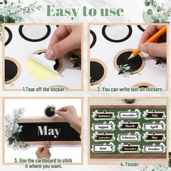 Spakon 24 Pcs Greenery 12 Months of The Year Headers Monthly Headliners Set w…