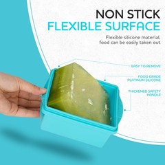 2 Cup Silicone Freezer Trays with Lids, Silicone Soup Freezer Molds – Leakproof,