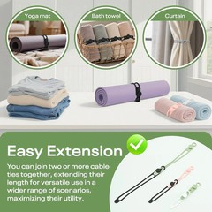 24 Pcs Silicone Cable Organizer Ties, Reusable Elastic Cord Ties 4.2in for Charg
