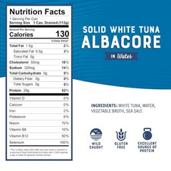 Bumble Bee Solid White Albacore Tuna in Water, 5 oz Can (Pack of 24)