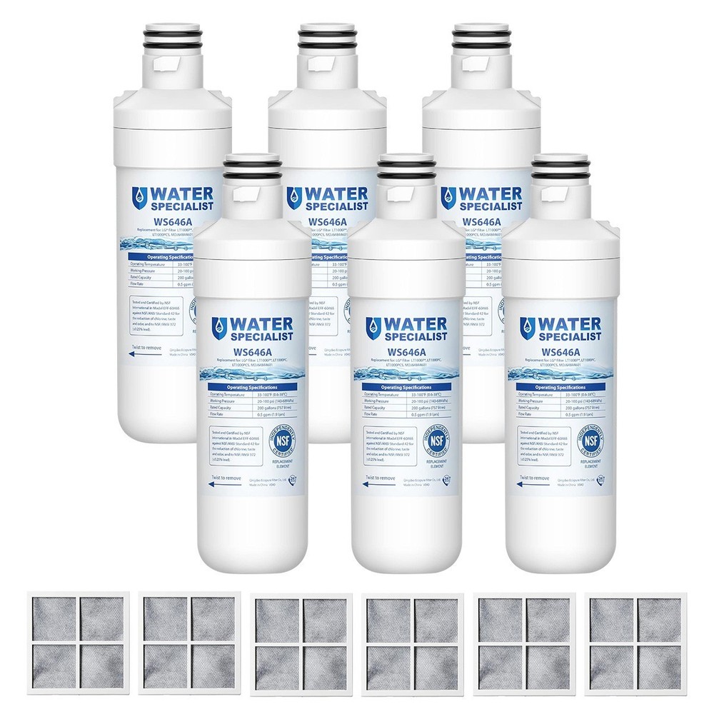 Waterspecialist Replacement for LG® LT1000P®, Water and Air Filter, 6 Combo