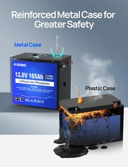 12V 165Ah 150Ah LiFePO4 Lithium Battery Bluetooth monitoring Metal Case For RV