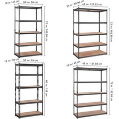 VEVOR Storage Shelving Unit Garage Storage Rack 5-Tier Adjustable 2000 lbs Load