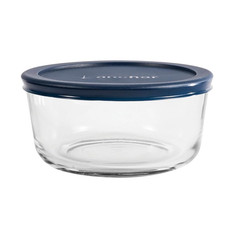 (2 pack) Anchor Hocking Glass Food Storage Container with Lid, 4 Cup Round