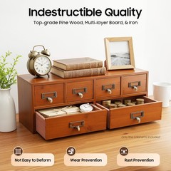 6 Drawers Desktop Dresser Wooden Storage Dressers Chests of Drawers for Bedroom