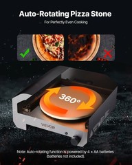 VEVOR Outdoor Pizza Oven 16 in Propane Gas Oven Iron Spray Electric Rotation
