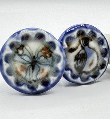 Ken Edwards Tonala Pottery Drawer Pulls Set 10 Knobs Birds & Butterfly Mexico