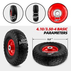 10″ Solid Rubber Tire Wheels Flat Free Tires 4.10/3 Truck Trolley