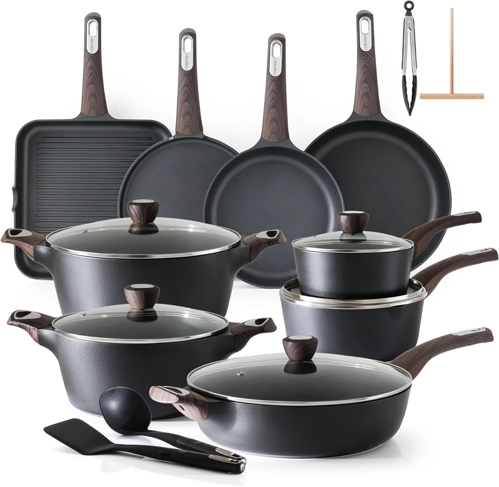 SENSARTE Pots and Pans Set Non stick, Non toxic Healthy Induction Cookware Sets,