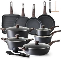 SENSARTE Pots and Pans Set Non stick, Non toxic Healthy Induction Cookware Sets,