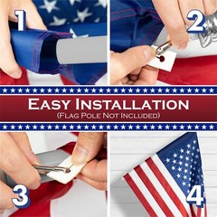 American US USA Pole Sleeve Flag United States 2×3 Feet Embroidered Polyester