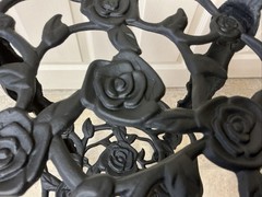 Vintage Victorian Cast Iron 3 Tier plant Stand 26.5”h Flat Black Rose Pattern