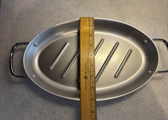 Non Stick Oval Grill Pan 13″x8″ With Stainless Steel Handles Outdoor Cooking New