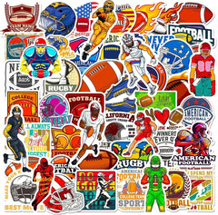 Football Stickers for Kids Teens Adults, 100PCS Vinyl Waterproof Football Sports