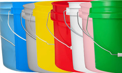2 Gallon Food Grade BPA Free Plastic Buckets with Screw On Lids (Pack of 8)