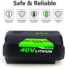 2X Battery & Charger For Ryobi 40V With LED Lithium-Ion 40-Volt OP406VNM OP40602