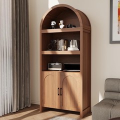 Bookshelf Arched Cabinet with Storage Bookcase Kitchen Pantry Display Storage