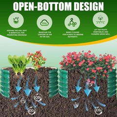 17-Inch Tall Green Metal Raised Garden Bed 3.3Ft Diameter Rust-Resistant