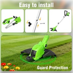 2-IN-1 Electric Cordless Grass String Trimmer Lawn Edger Weed Wacker Cutter USA