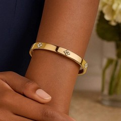 14k Yellow Gold Trilogy Diamond Bangle (5.40 mm)