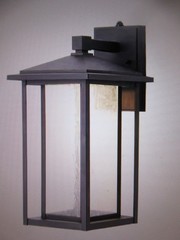 Home Decorators Mauvo Canyon 15.5 in. Black Dusk to Dawn LED Outdoor Wall Light