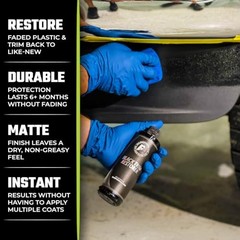 Black Trim Restorer – Lasts 6+ Months, Dye Infused Waterproof Plastic 4 Oz