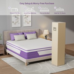 12/14 Inch Twin Full King Queen Mattress in a Box Gel Memory Foam Pocket Spring