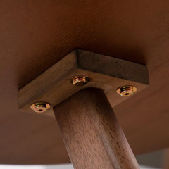 River Run 19.75 In. Walnut round Wood End Table with V-Shape Base