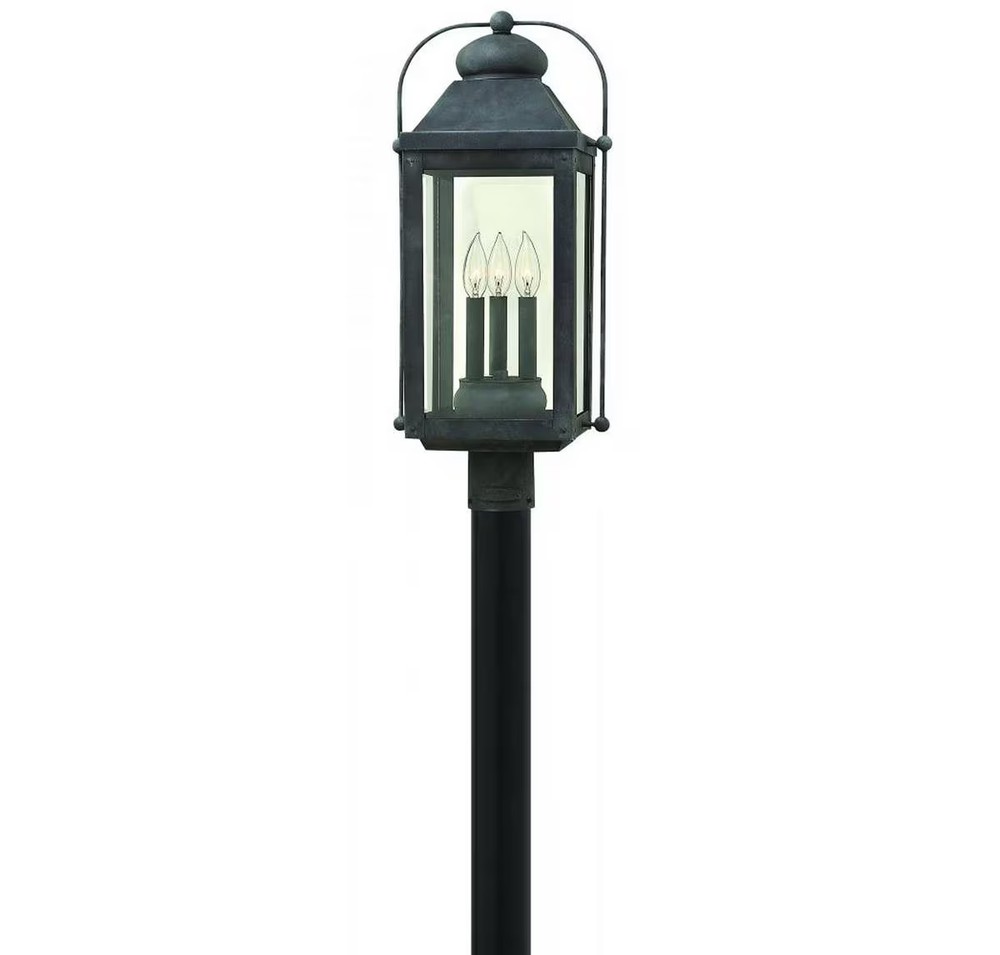 Hinkley 1851DZ 24.25″ Outdoor Post Lantern in Aged Zinc