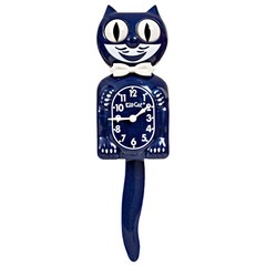 GALAXY BLUE KIT CAT CLOCK 15.5″ Glitter MADE IN USA Free Battery Kit-Cat Klock