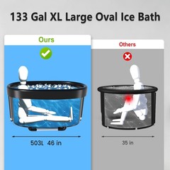 133 Gal XL Ice Bath Tub for Adults – Foldable Cold Plunge with Cover