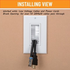 Brush Wall Plate 10 Pack Single Gang Wall Plate Cable Pass Through for Cables