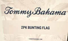Tommy Bahama 2 Pk AMERICAN FLAG PLEATED FAN BUNTING 4th of July EMBROIDERD STARS