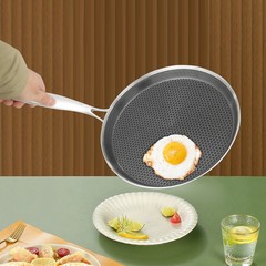 10-Inch Stainless Steel Non-Stick Crepe Pan with Flat Design for Easy Cooking