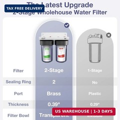 SimPure Whole House Water Filter System, 2 Stages Clear Home Water Pre-Filtratio