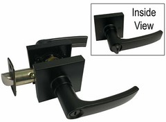 House Guard Matte Black Square Door Levers Locks Knobs Handle Privacy Keyed