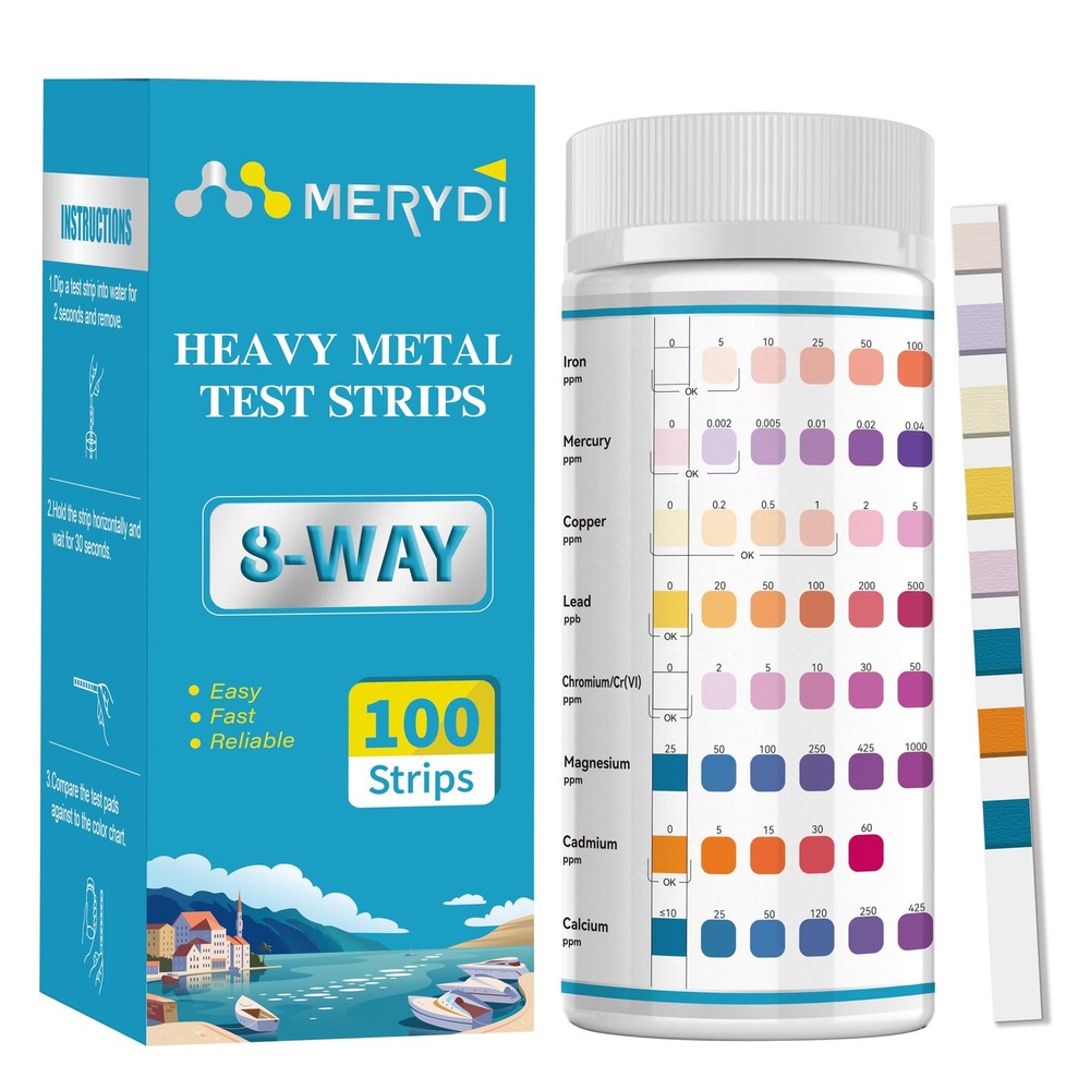 Heavy Metals Water Test Strips (8 Tests) – 100ct Home Testing Kit for…