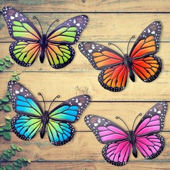 Metal Butterfly Wall Art Outdoor Decor – 4 Pack 9.8in Butterflies Wall Sculpt…
