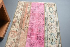 Turkish Vintage Rug 3×7,3 ft (91×223 cm), Pink Floral Rug