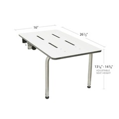Redondo 26.5-inch x 16-inch White Phenolic Portable Tub Seat for Adults