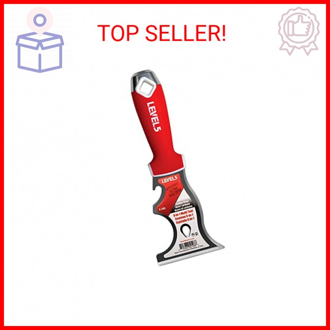 9-In-1 Painter’s Tool – LEVEL5 | Multi-Use Knife, Hardened Carbon Steel | Metal