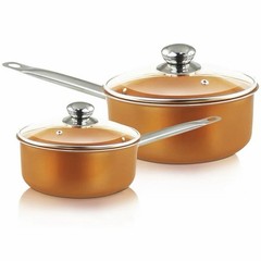 Simple & Co Oven Safe 20 Pieces Copper Infused Ceramic Nonstick Cookware Set